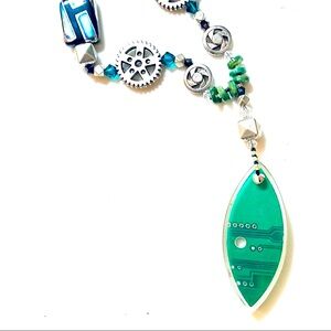 Artisan Crafted “Geekery” Computer Parts Electronics Statement Necklace
